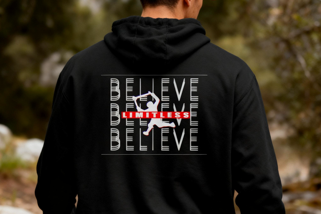 Believe Limitless Hoodie — Motivational Athletic Fleece Pullover