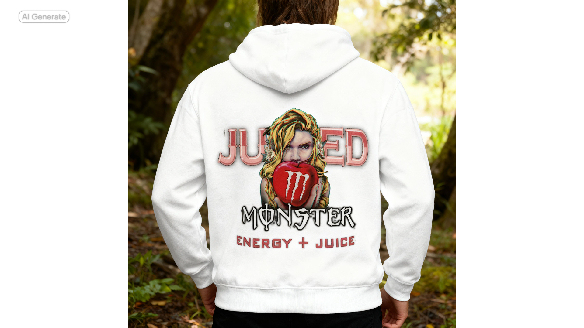 BAD APPLE Monster energy Hoodie White Classic Unisex Cotton Hoodie