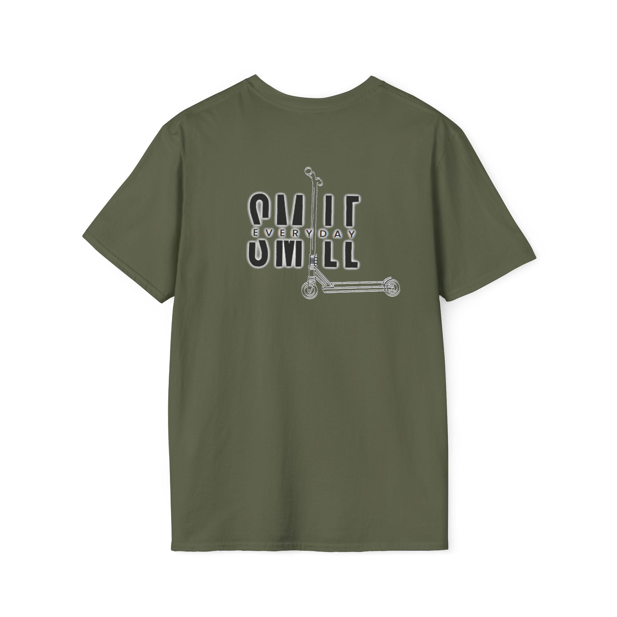 Smile Everyday Cheerful Scooter T-Shirt - Unisex Softstyle - Perfect for Everyday Wear, Gifts, Birthdays, and Celebrations, Smile Design