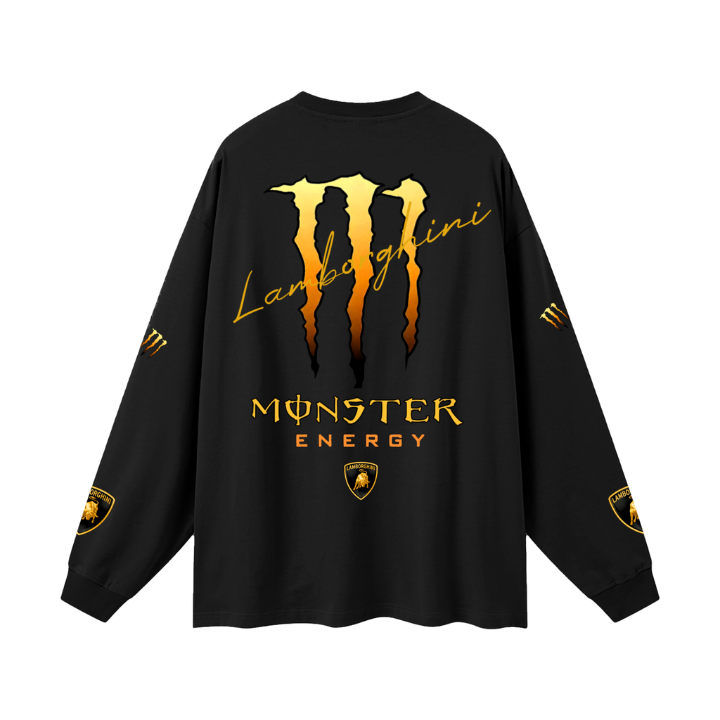 Lamborghini x Monster Energy Long Sleeve T-Shirt – Streetwear Graphic Tee | Unisex Performance Style
