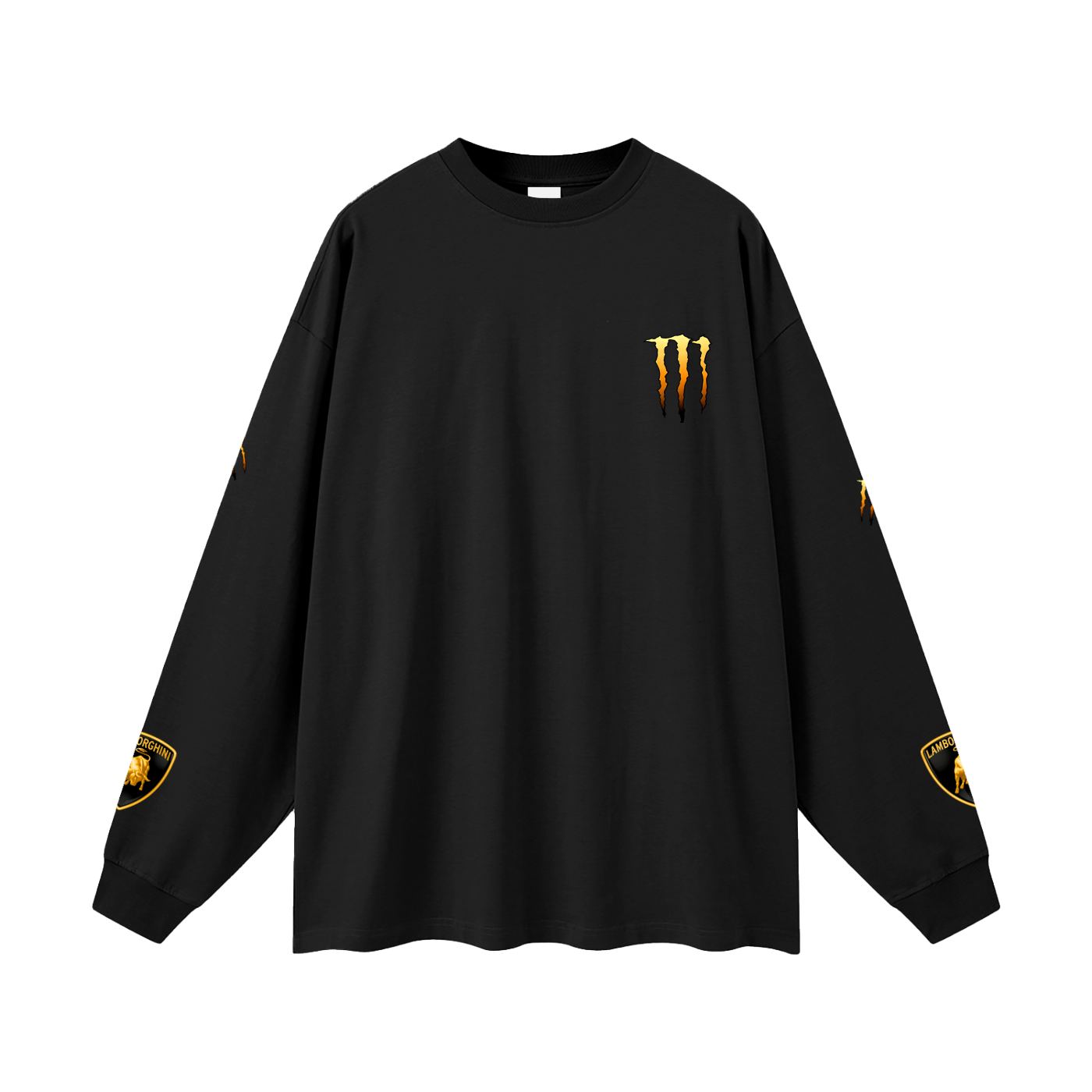 Lamborghini x Monster Energy Long Sleeve T-Shirt – Streetwear Graphic Tee | Unisex Performance Style
