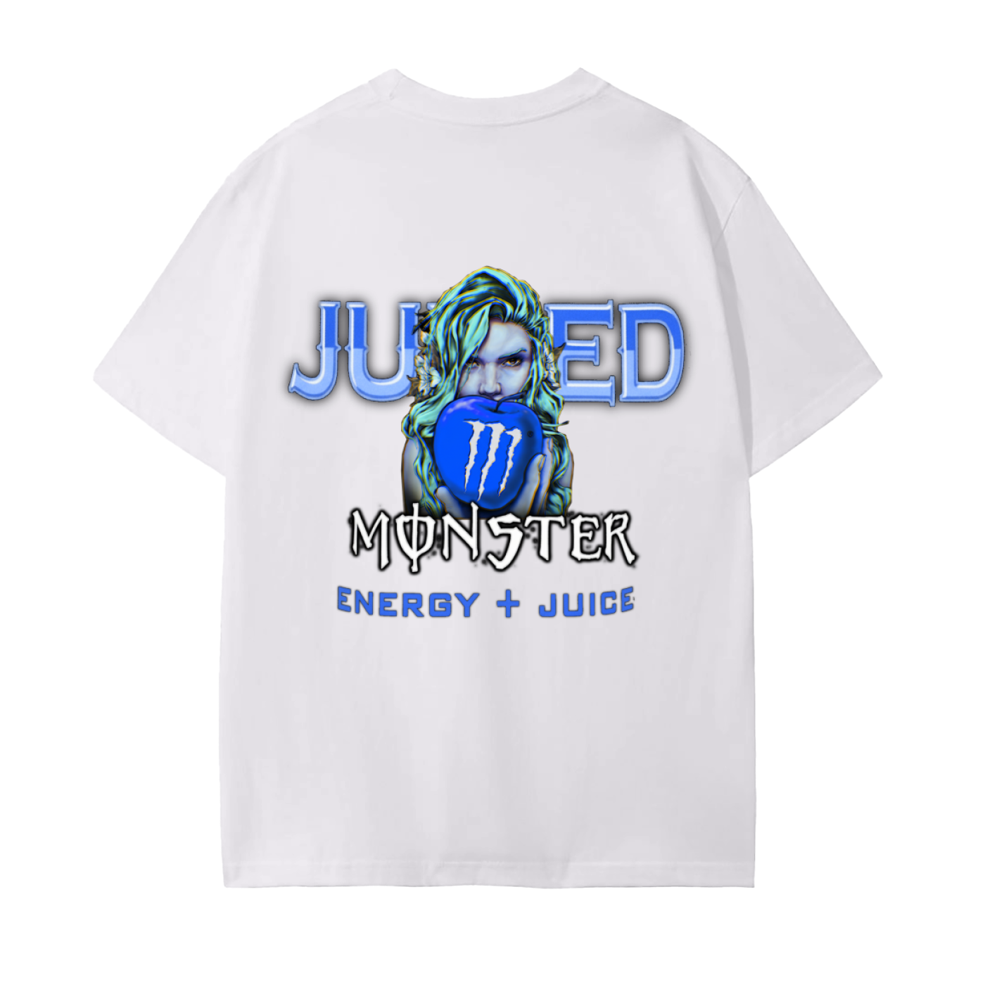 BAD APPLE Monster energy T-Shirt Blue Unisex Seamless Cotton T-Shirt