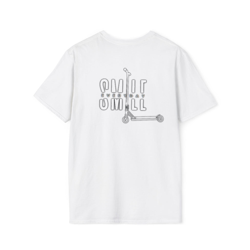 Smile Everyday Cheerful Scooter T-Shirt - Unisex Softstyle - Perfect for Everyday Wear, Gifts, Birthdays, and Celebrations, Smile Design
