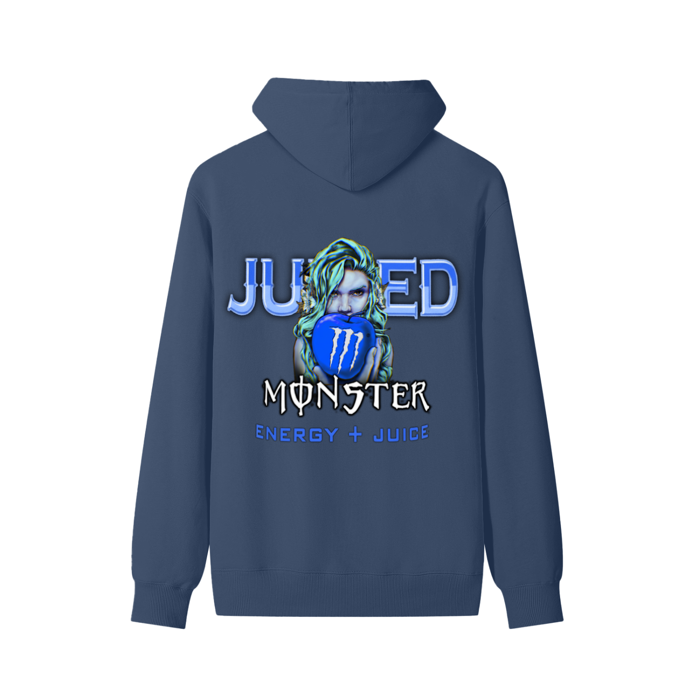 BAD APPLE Monster energy Hoodie Blue Classic Unisex Cotton Hoodie
