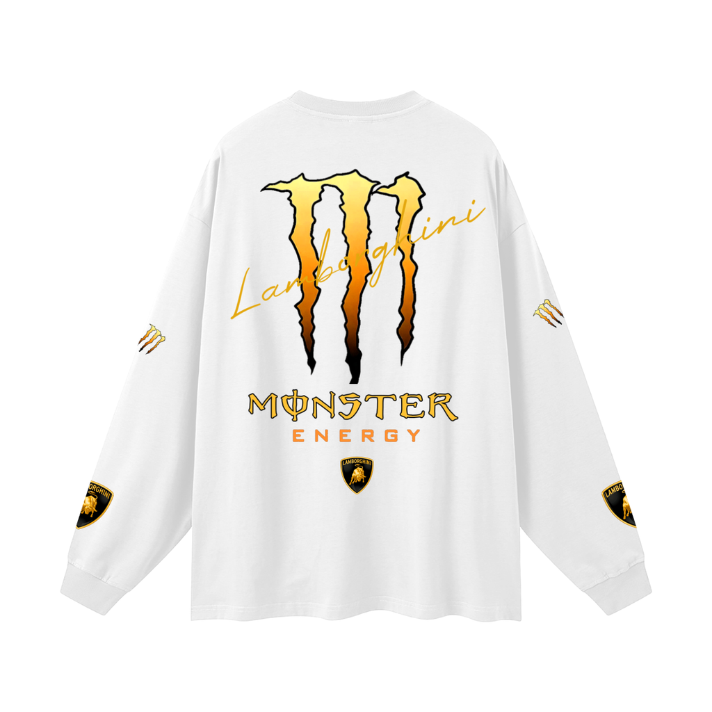 Lamborghini x Monster Energy Long Sleeve T-Shirt – Streetwear Graphic Tee | Unisex Performance Style