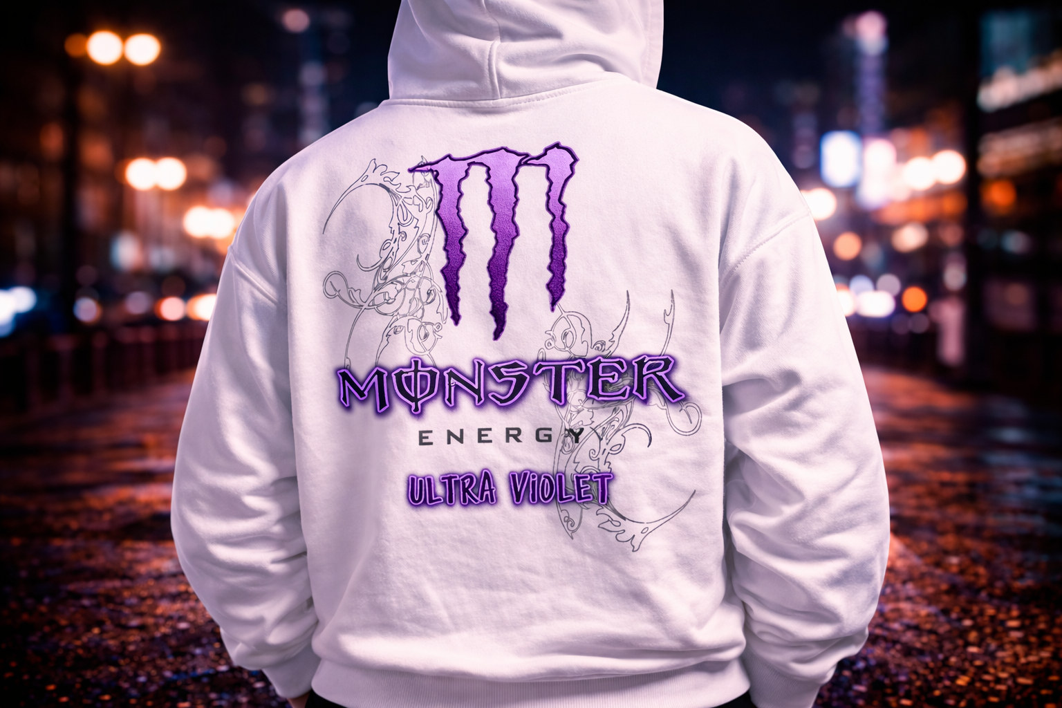 Ultra Violet Monster Energy Purple Hoodie – Streetwear Graphic Hoodie | Unisex | Dark Aesthetic
