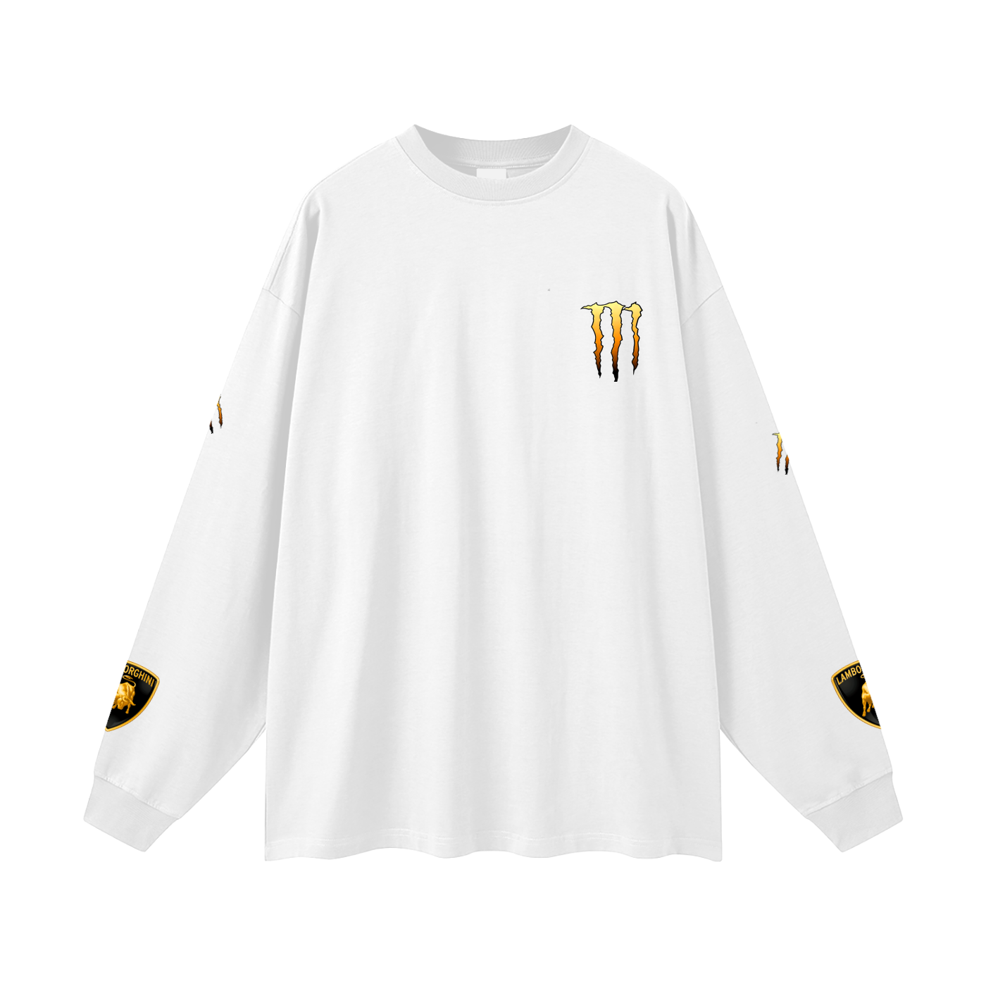 Lamborghini x Monster Energy Long Sleeve T-Shirt – Streetwear Graphic Tee | Unisex Performance Style